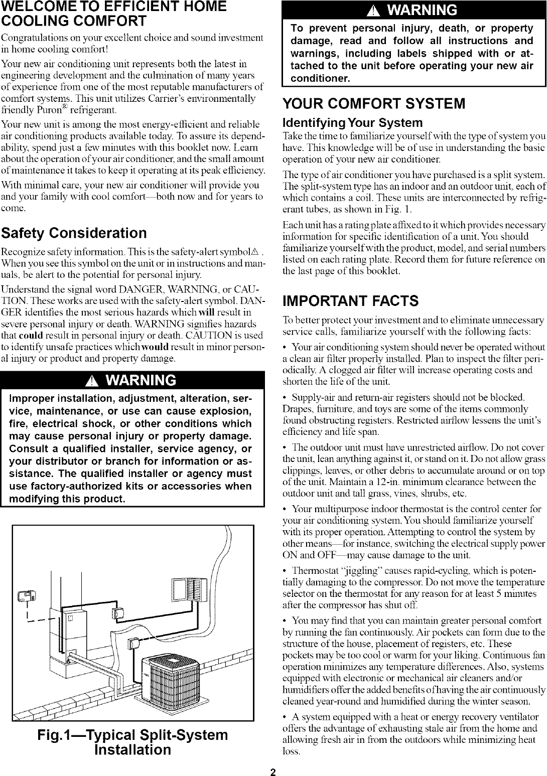 Page 2 of 8 - Carrier 38EZG024 SERIES300 User Manual  CONDENSING UNIT - Manuals And Guides L0408354
