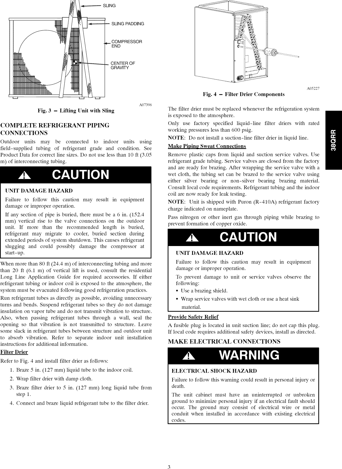 Page 3 of 10 - Carrier 38QRR018300 User Manual  HEAT PUMP - Manuals And Guides 1008629L