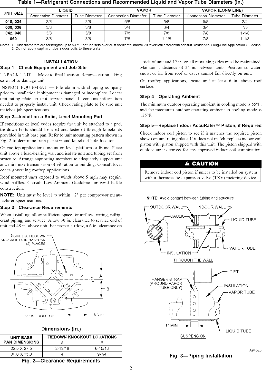 Page 2 of 8 - Carrier 38TRA018 SERIES300 User Manual  CONDENSING UNIT - Manuals And Guides L0411016