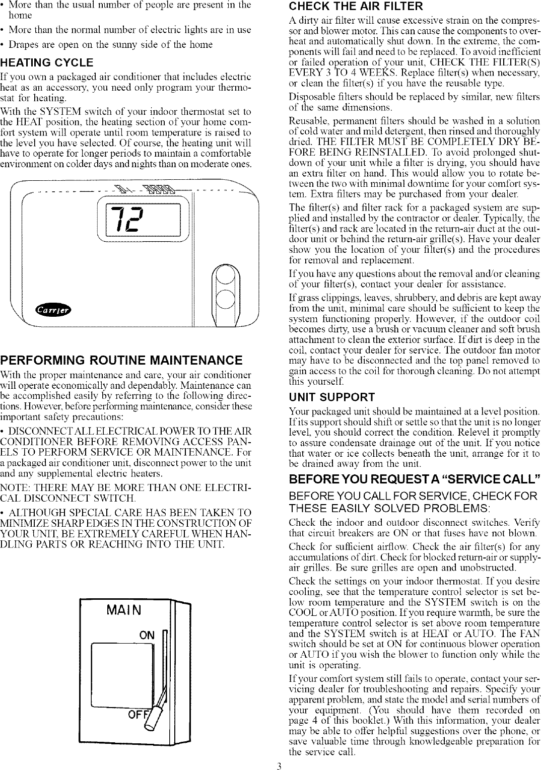 Page 3 of 4 - Carrier 50SX030300 User Manual  CENTRAL PACKAGE - Manuals And Guides L0408440
