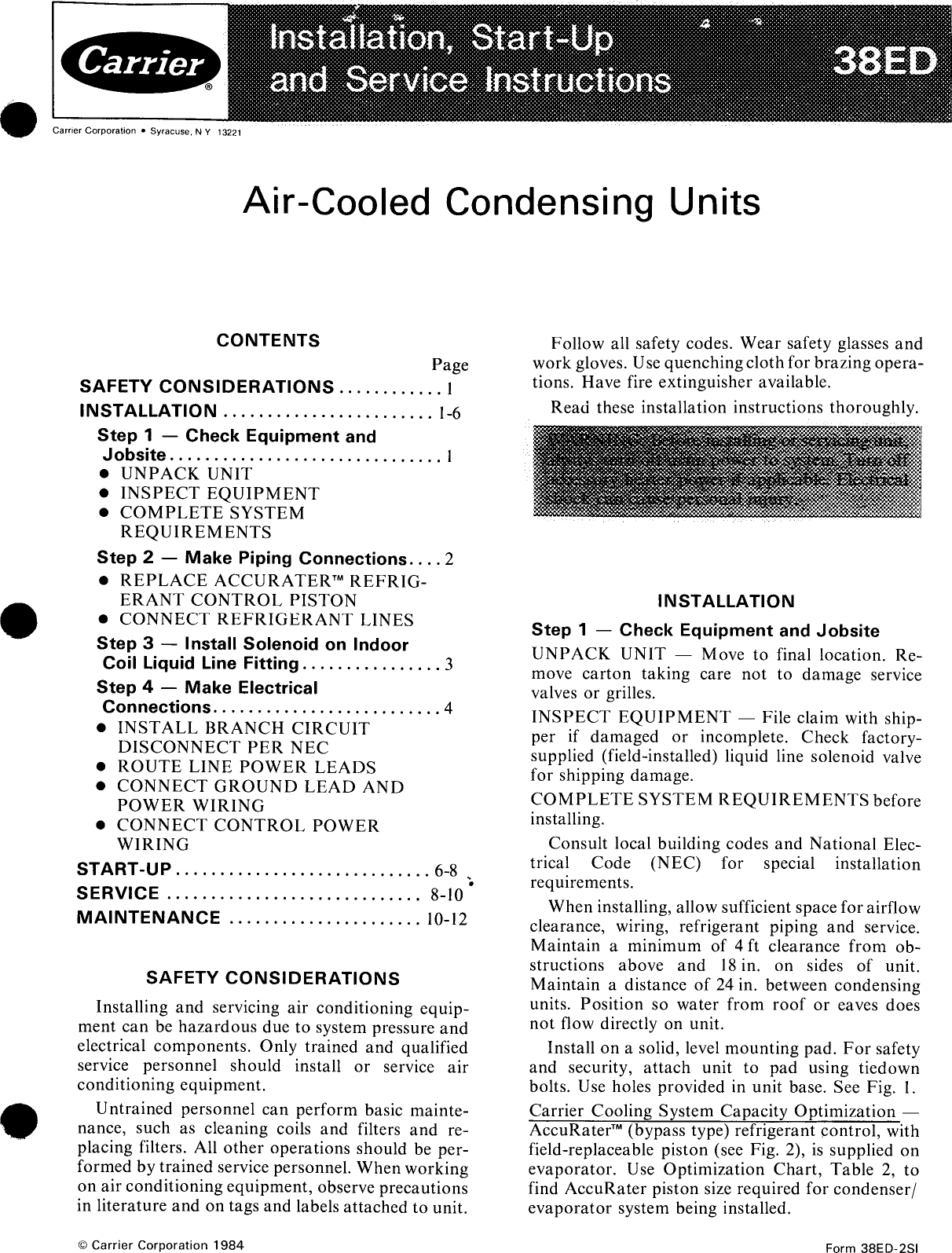 Page 1 of 12 - Carrier Carrier-38Ed-Users-Manual-  Carrier-38ed-users-manual