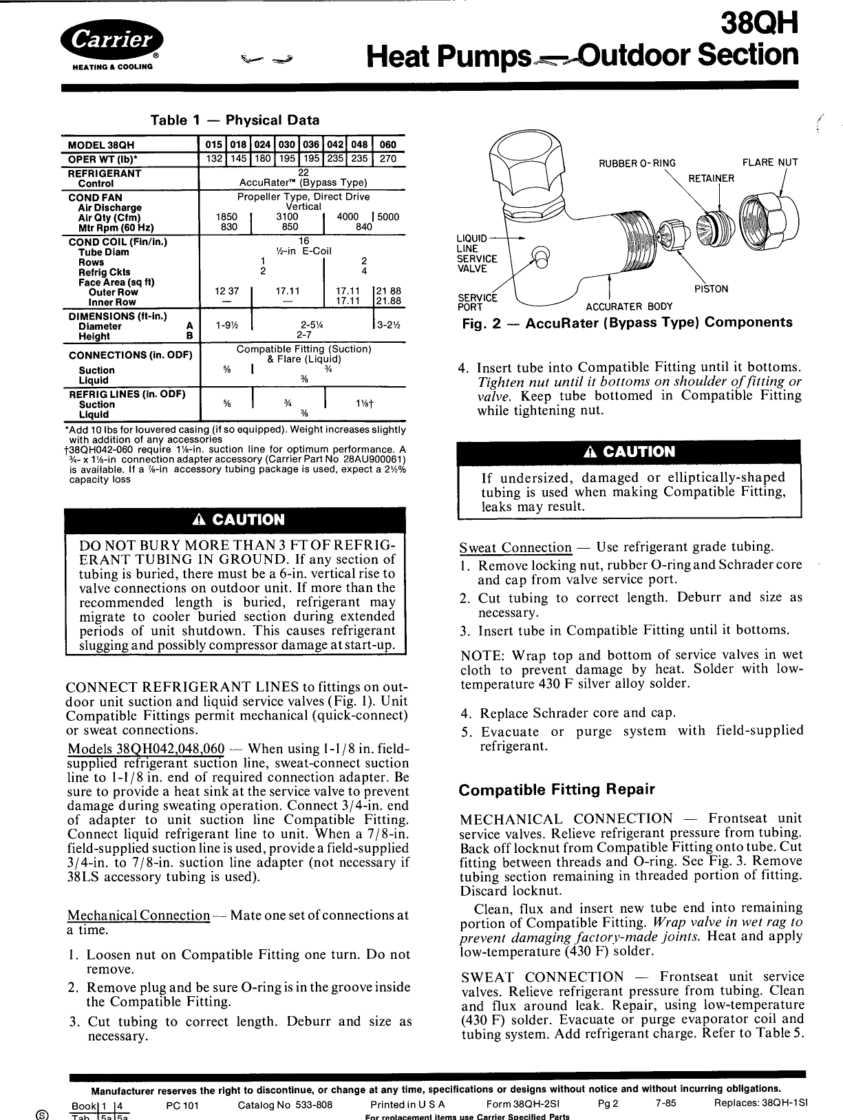 Carrier 38Qh Users Manual