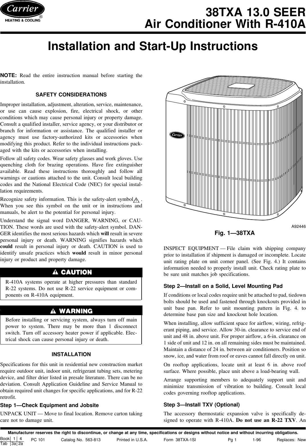 Page 1 of 8 - Carrier Carrier-38Txa-Users-Manual-  Carrier-38txa-users-manual