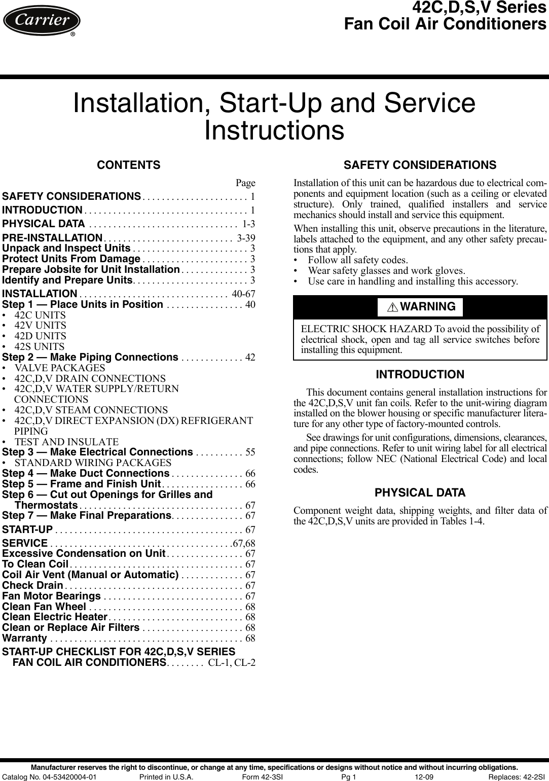 carrier-42c-users-manual-42-3si