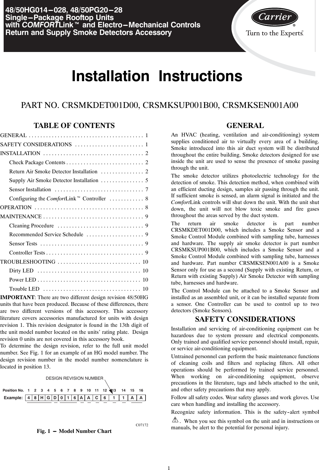 Page 1 of 10 - Carrier Carrier-48-50Hg014-028-Users-Manual- 48/50h,p-24si  Carrier-48-50hg014-028-users-manual