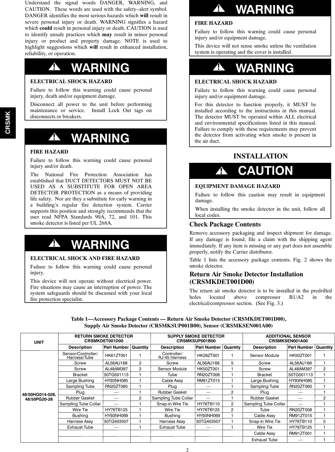 Page 2 of 10 - Carrier Carrier-48-50Hg014-028-Users-Manual- 48/50h,p-24si  Carrier-48-50hg014-028-users-manual