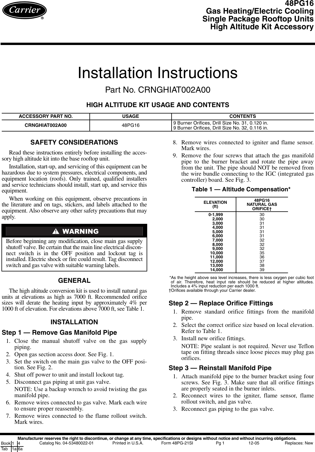 Page 1 of 4 - Carrier Carrier-48Pg16-Users-Manual-  Carrier-48pg16-users-manual