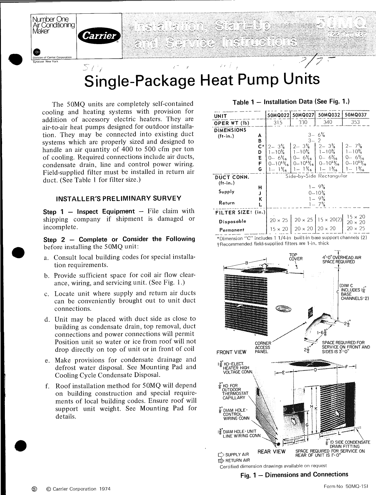 Page 1 of 12 - Carrier Carrier-50Mq-Users-Manual-  Carrier-50mq-users-manual