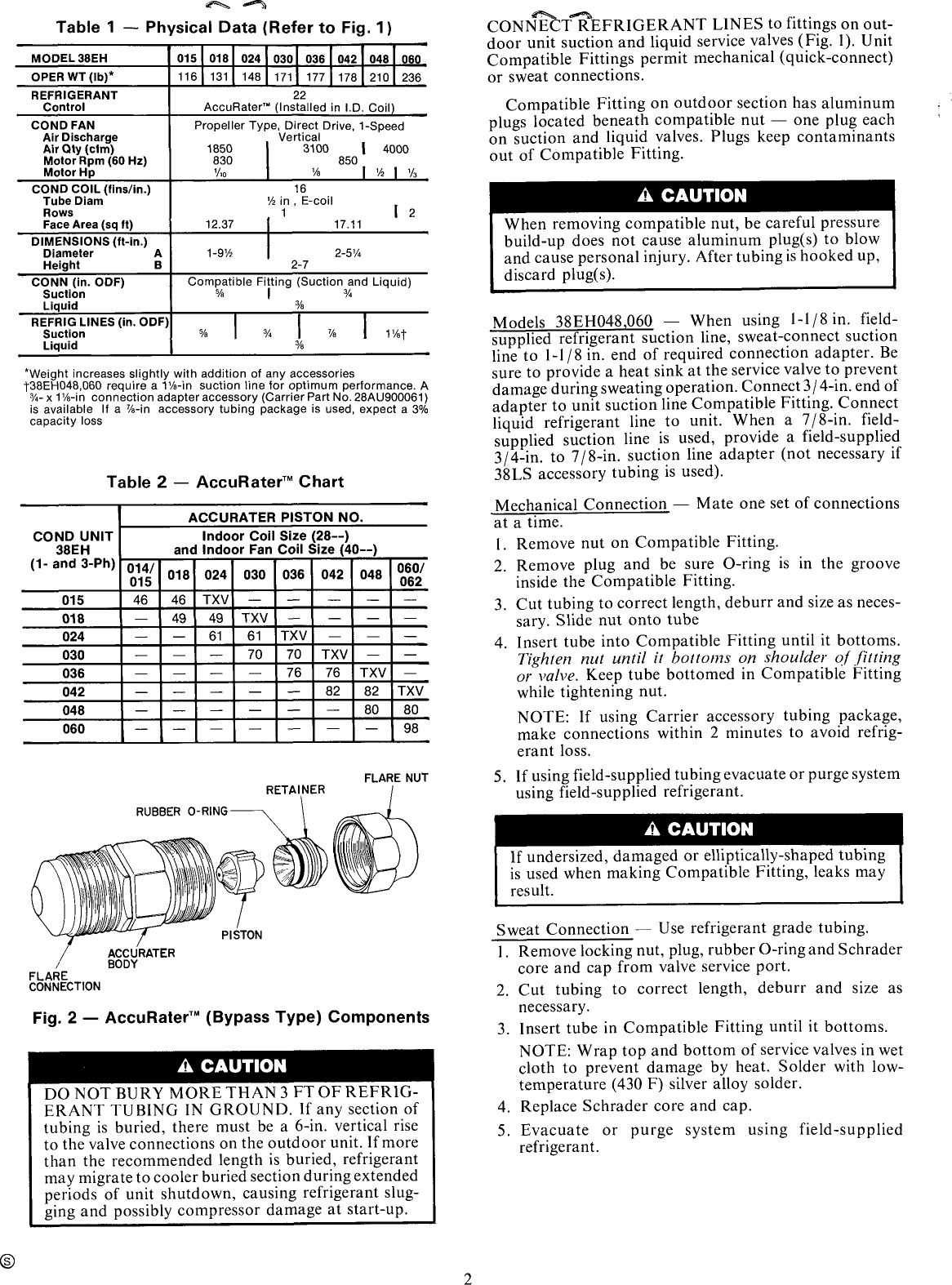 Page 2 of 6 - Carrier Carrier-Air-Cooled-Condensing-Unit-38Eh-Users-Manual-  Carrier-air-cooled-condensing-unit-38eh-users-manual