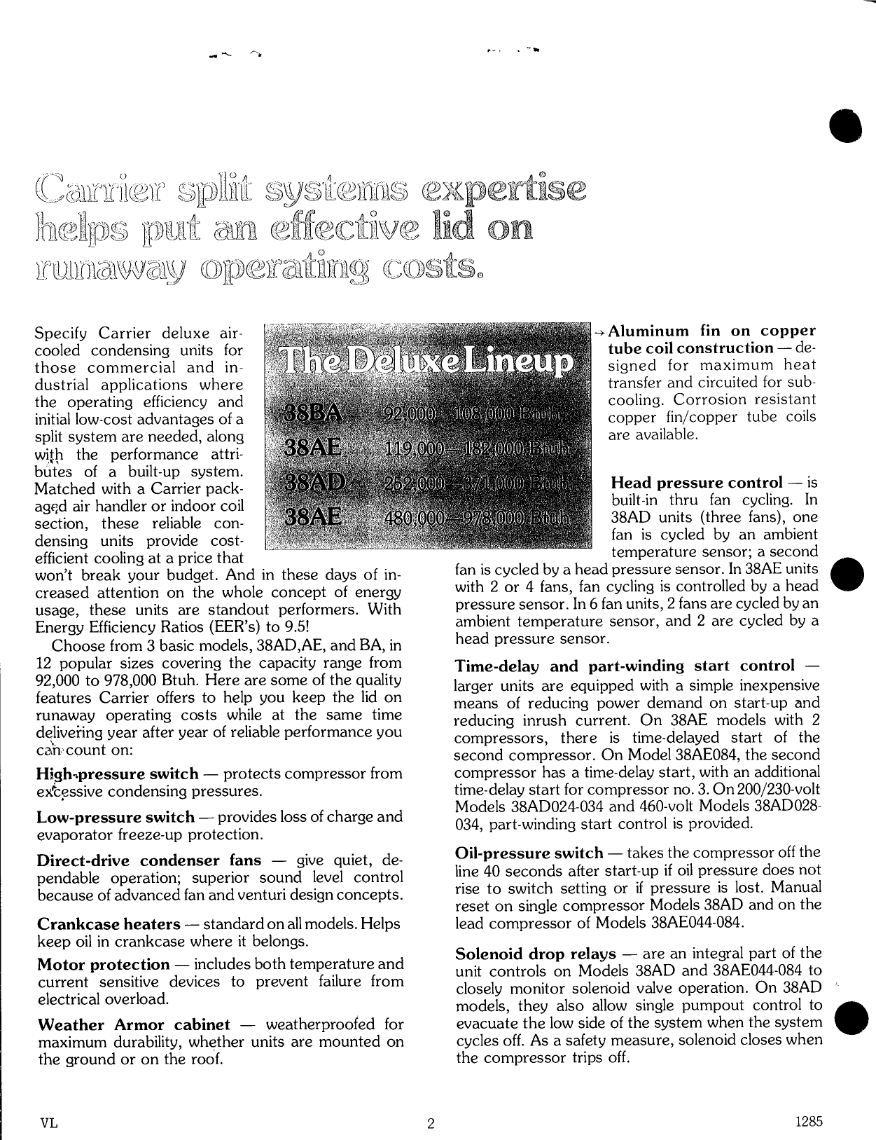 Page 2 of 12 - Carrier Carrier-Air-Cooled-Condensing-Units-38Ba-Users-Manual-  Carrier-air-cooled-condensing-units-38ba-users-manual