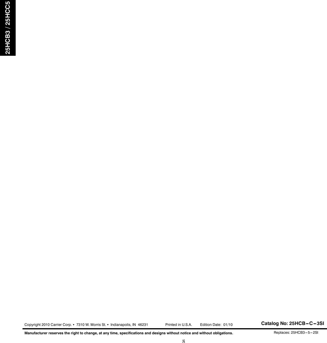 Page 8 of 8 - Carrier Carrier-Comfort-Series-25Hcb3-Users-Manual- 25HCB-C-3SI  Carrier-comfort-series-25hcb3-users-manual