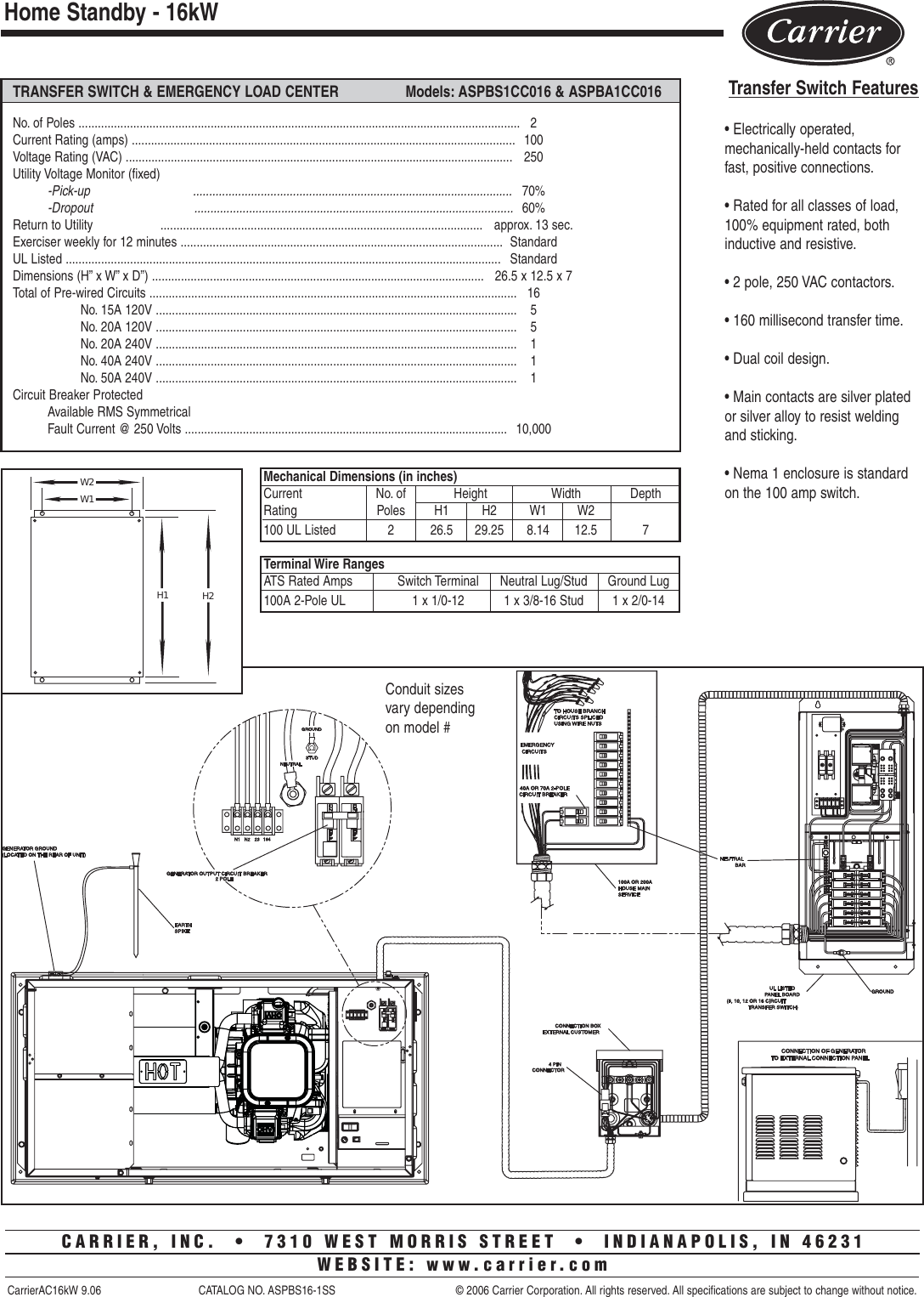 Page 4 of 4 - Carrier Carrier-Home-Standby-Aspba1Cca016-Users-Manual- CarrierAC16kW9.27.06  Carrier-home-standby-aspba1cca016-users-manual