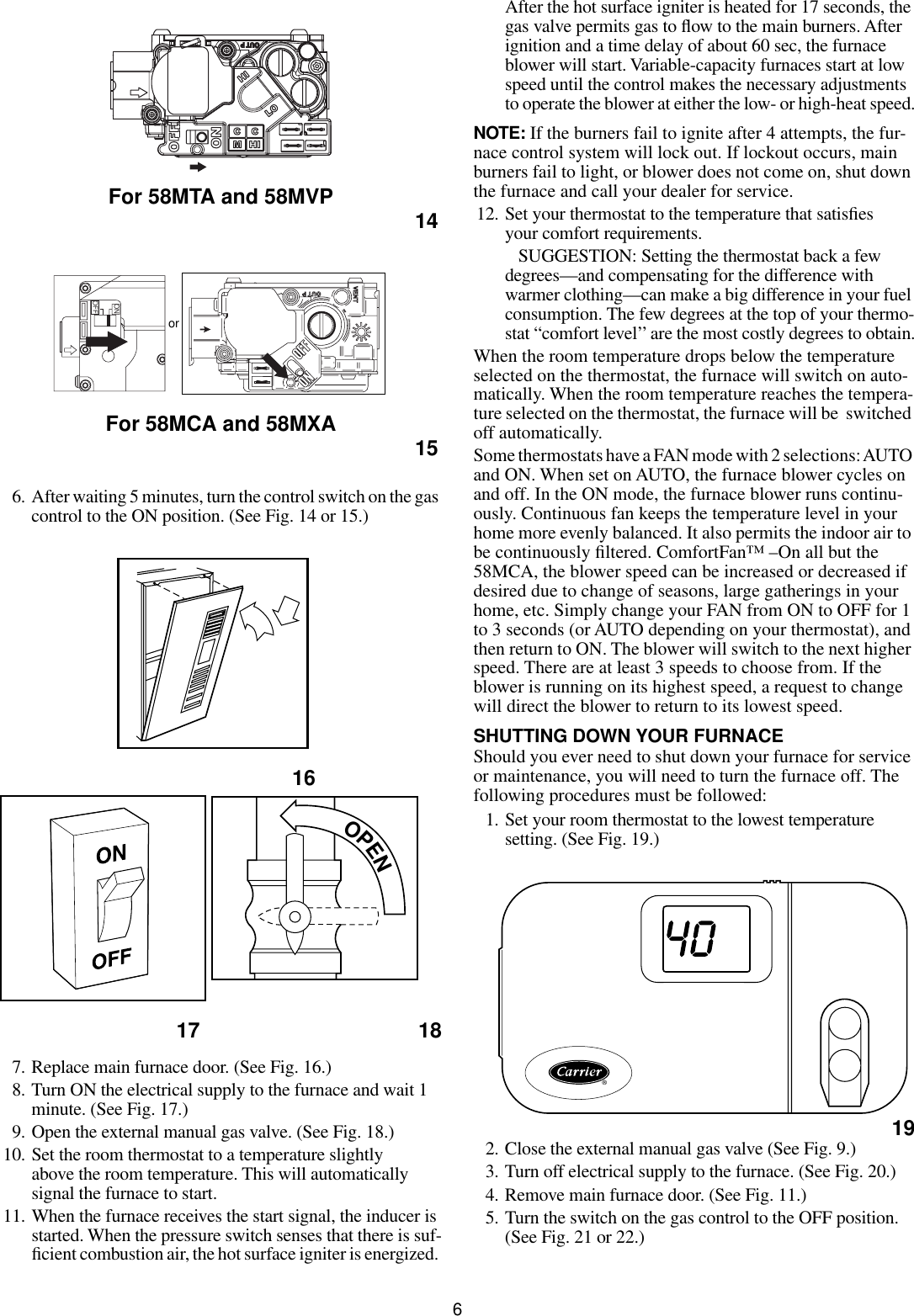 Page 6 of 12 - Carrier Carrier-Weathermaker-Infinity-58Mca-Users-Manual-  Carrier-weathermaker-infinity-58mca-users-manual