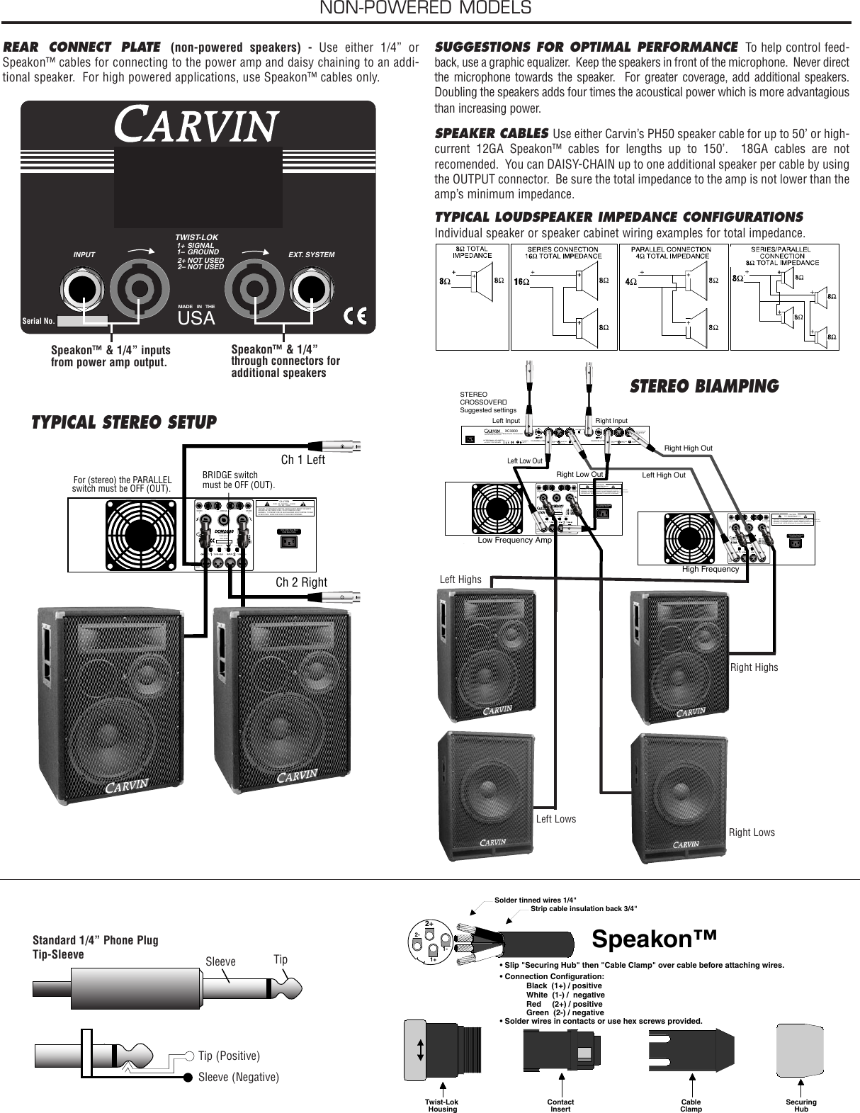 Page 3 of 4 - Carvin Carvin-1584-Owners-Manual 76-01230B CLUB SPKRS