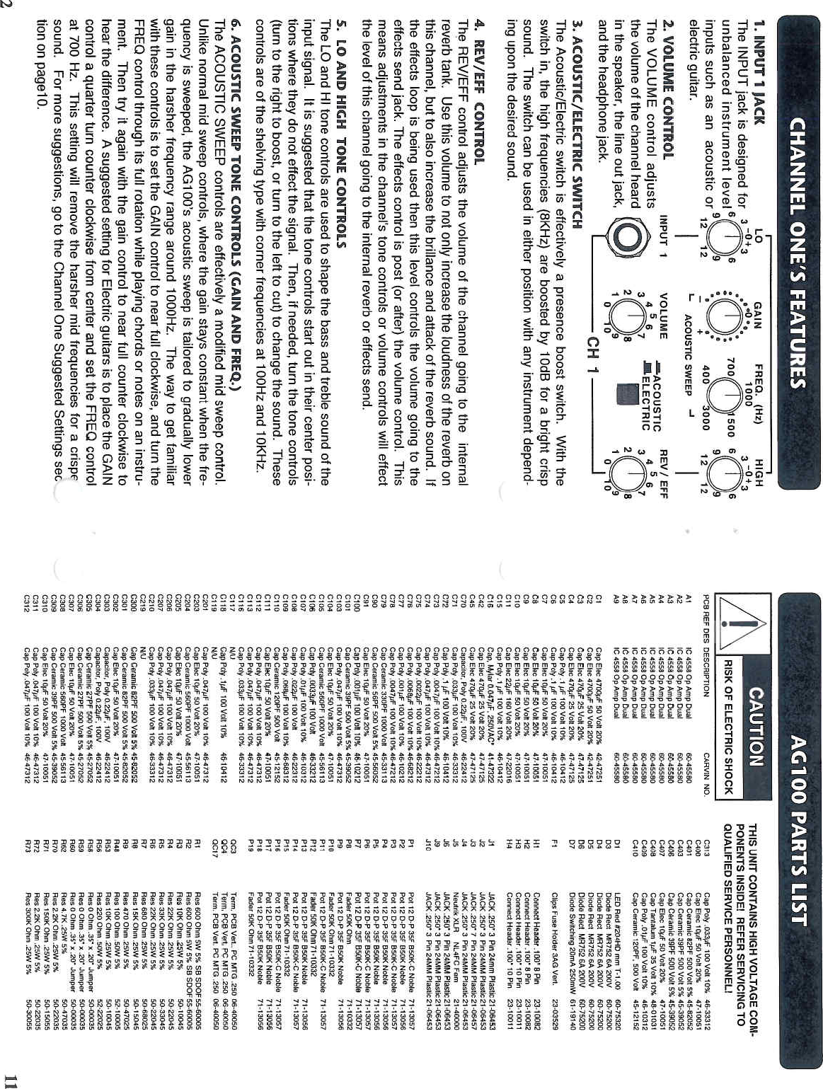 Page 5 of 10 - Carvin Carvin-Ag100-Owners-Manual