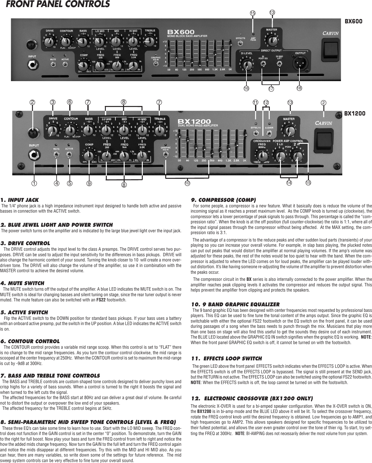 Page 2 of 4 - Carvin Carvin-Bx600-Owners-Manual BX600-BX1200-BR610-BR615