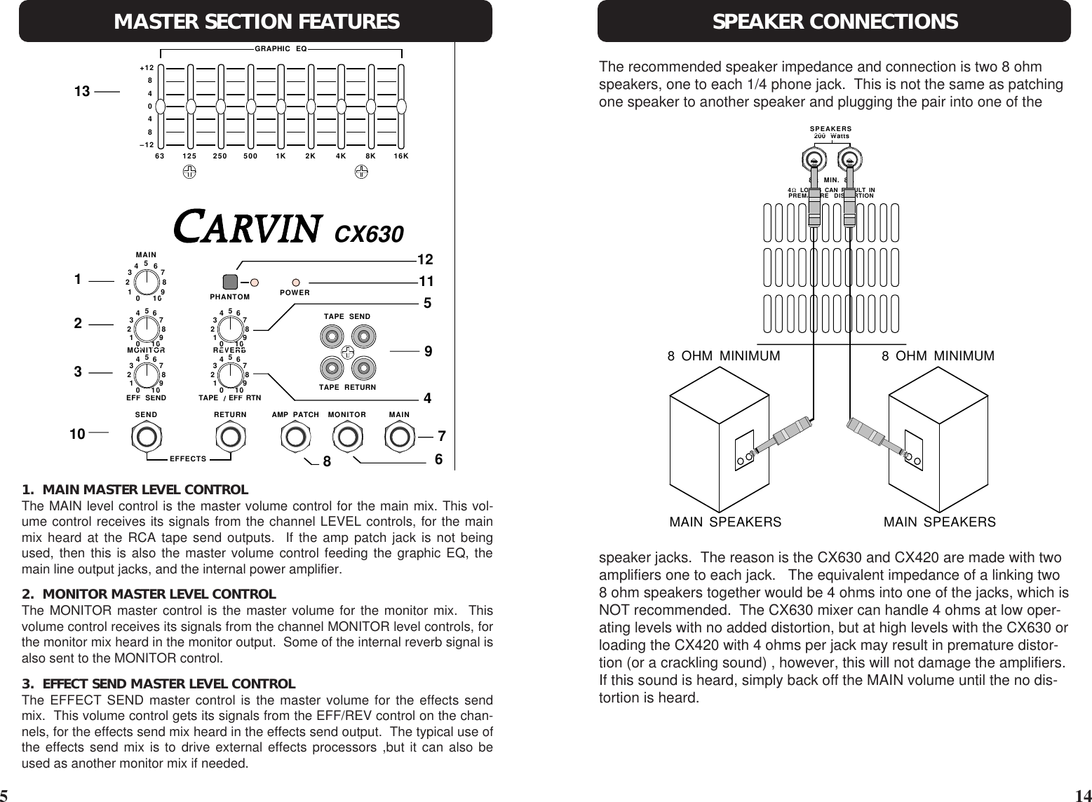 Page 10 of 12 - Carvin Carvin-Cx630-Owners-Manual CX4&6 Manual.6jun96