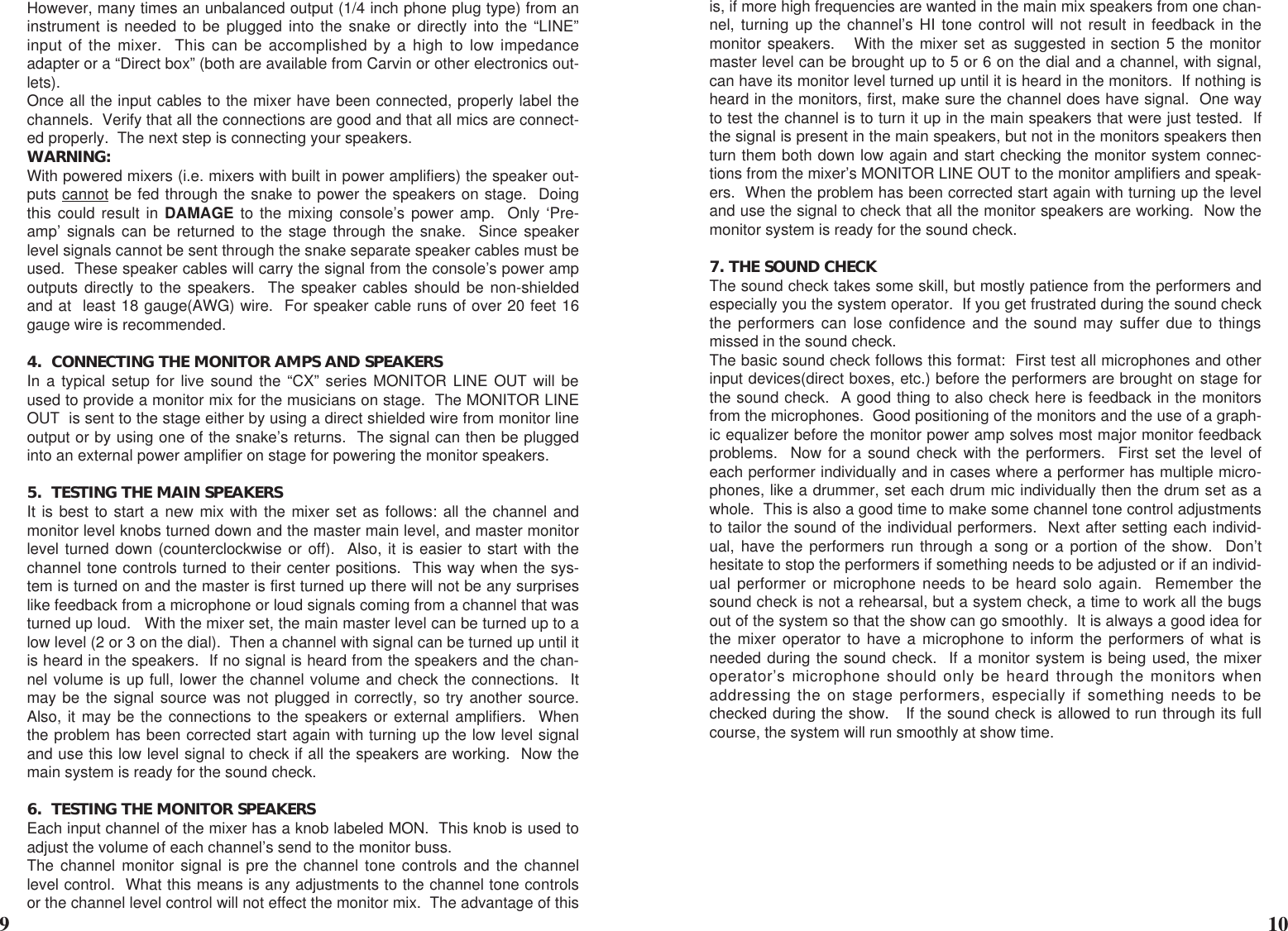 Page 12 of 12 - Carvin Carvin-Cx630-Owners-Manual CX4&6 Manual.6jun96