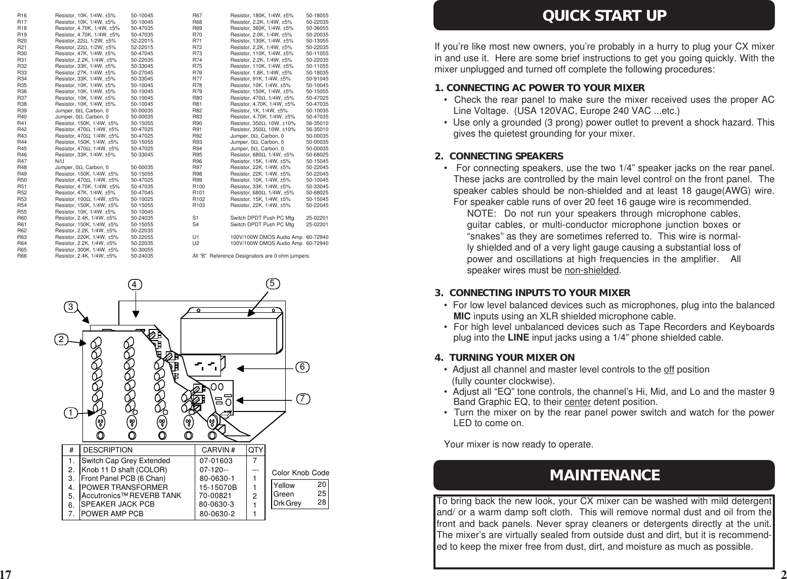 Page 3 of 12 - Carvin Carvin-Cx630-Owners-Manual CX4&6 Manual.6jun96