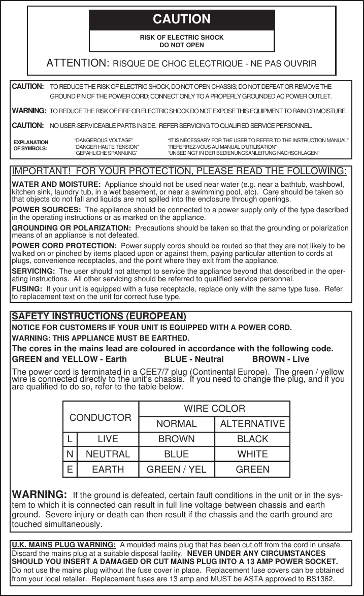 Page 7 of 12 - Carvin Carvin-Cx630-Owners-Manual CX4&6 Manual.6jun96