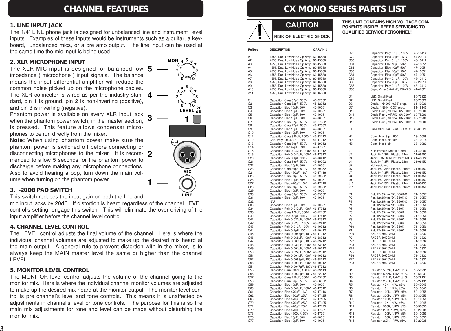 Page 9 of 12 - Carvin Carvin-Cx630-Owners-Manual CX4&6 Manual.6jun96