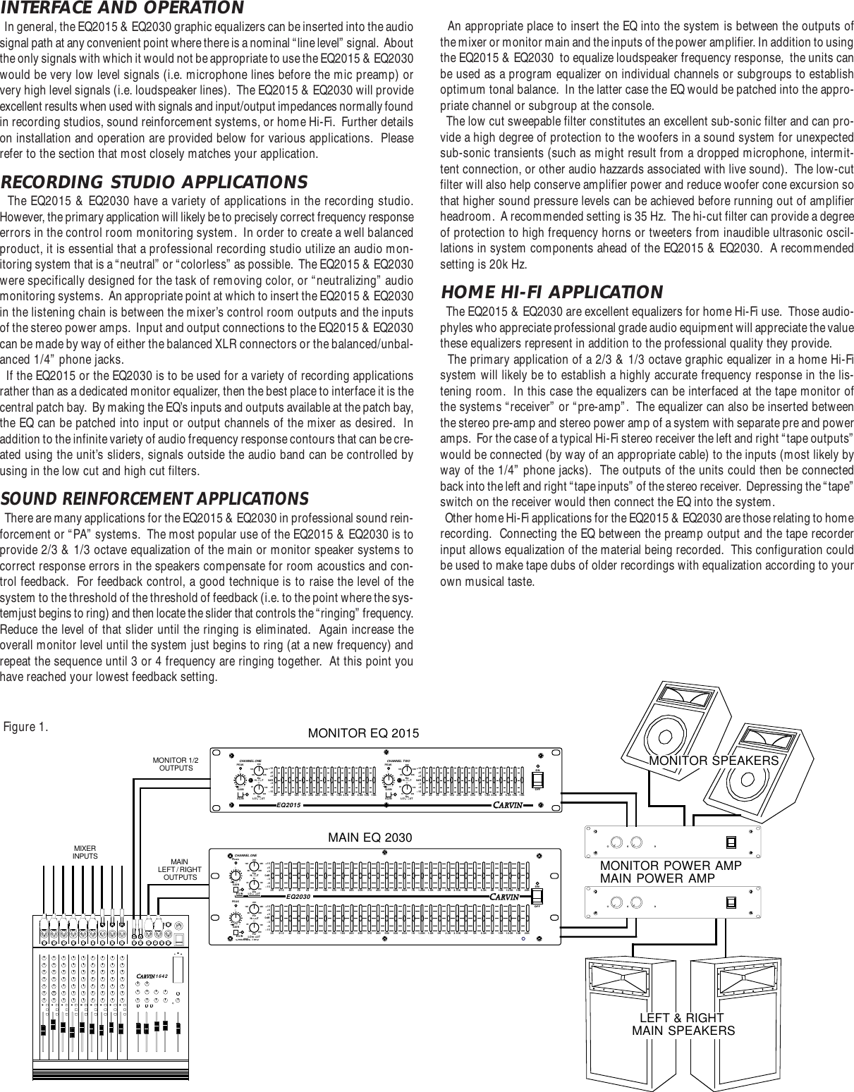 Page 2 of 6 - Carvin Carvin-Eq2030-Owners-Manual EQ2015 & 2030 Manual