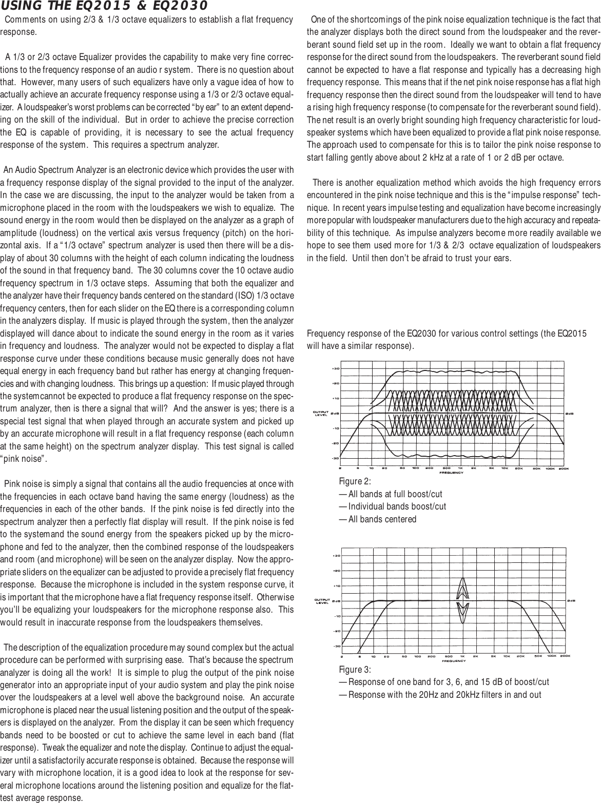 Page 3 of 6 - Carvin Carvin-Eq2030-Owners-Manual EQ2015 & 2030 Manual