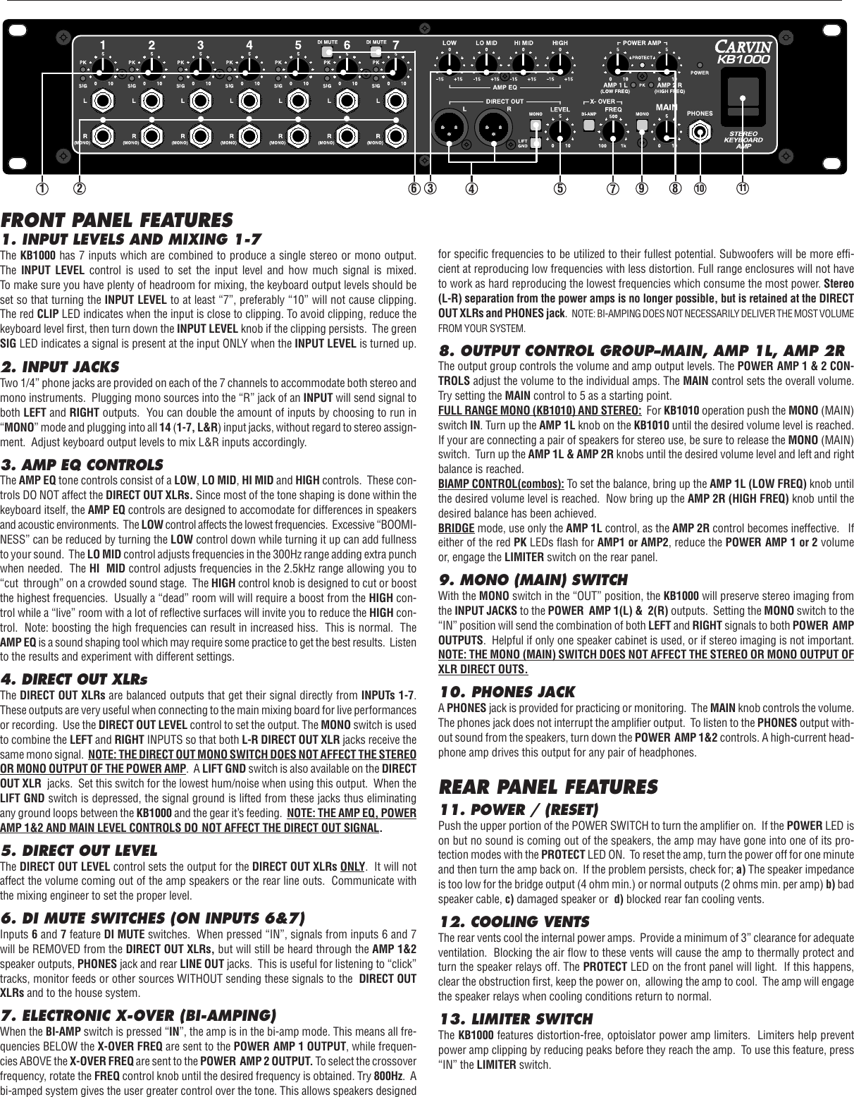 Page 2 of 4 - Carvin Carvin-Kb1010-Owners-Manual 76-72000A-KB1000.qx