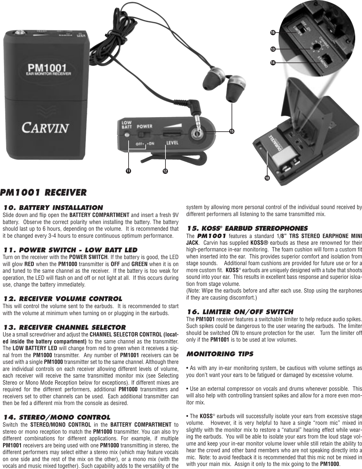 Page 3 of 4 - Carvin Carvin-Pm1000-Owners-Manual PM1000-Manual_2002.qx