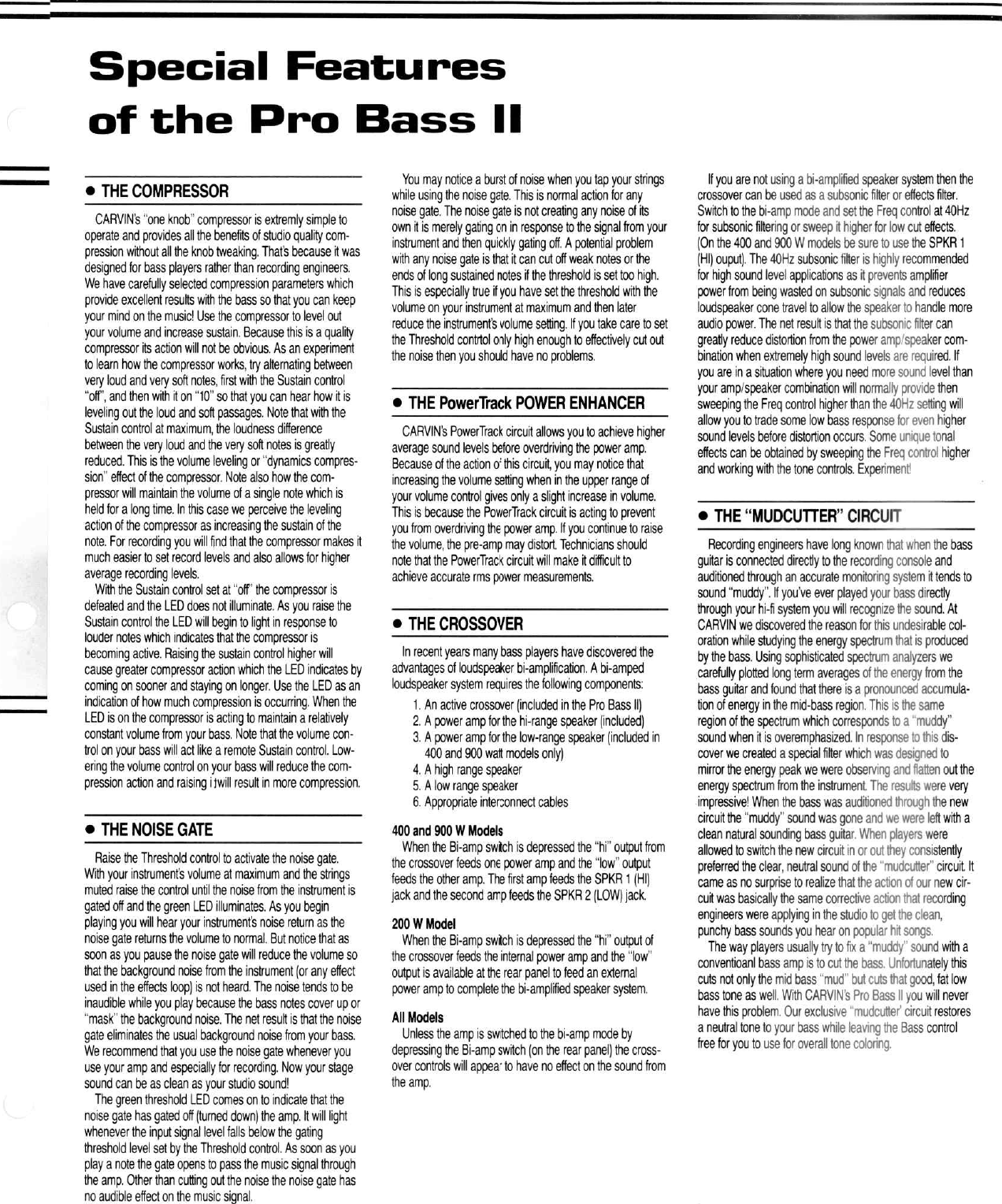 Page 3 of 4 - Carvin Carvin-Pro-Bass-Ii-Owners-Manual