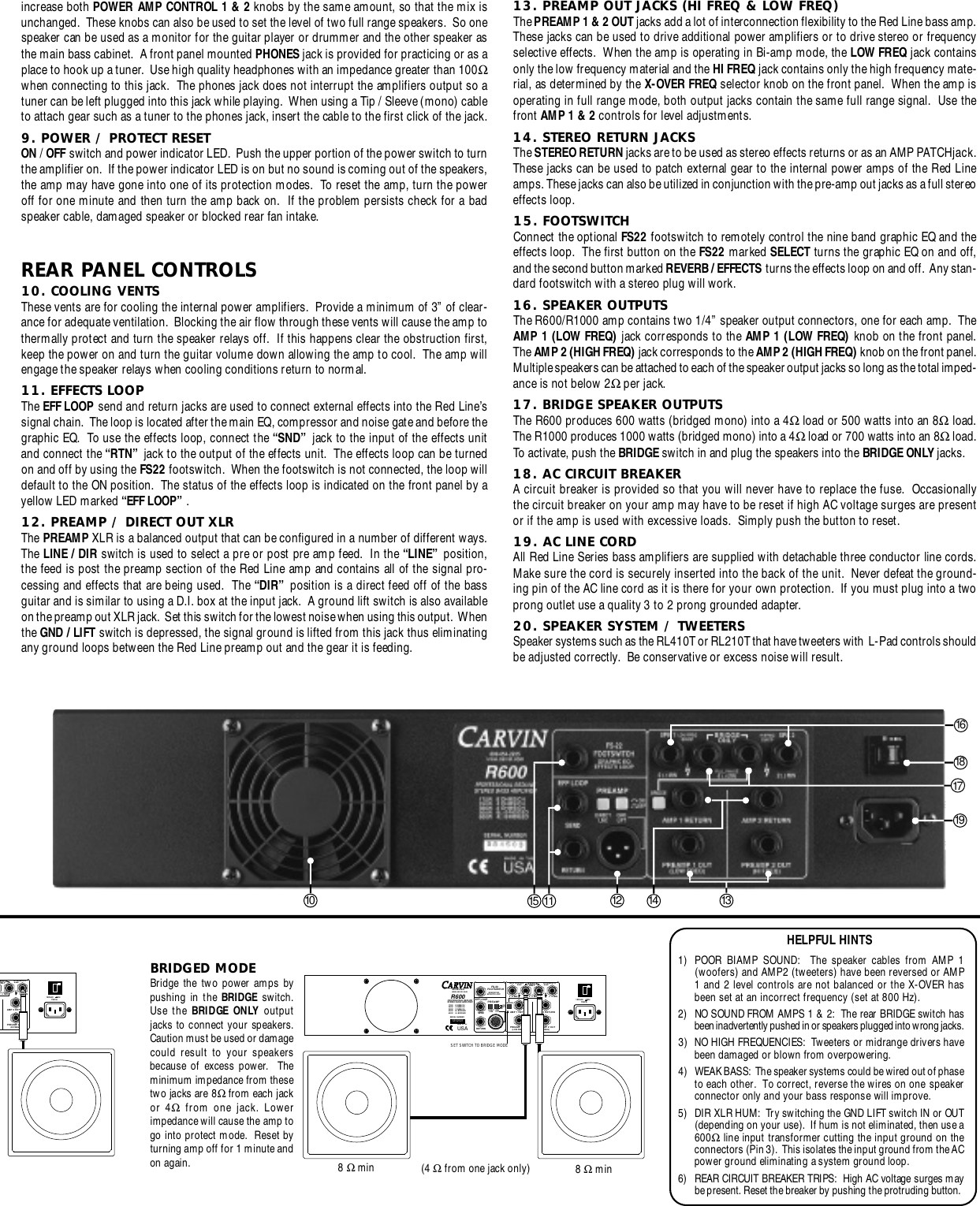 Carvin R1000 Series Ii Owners Manual