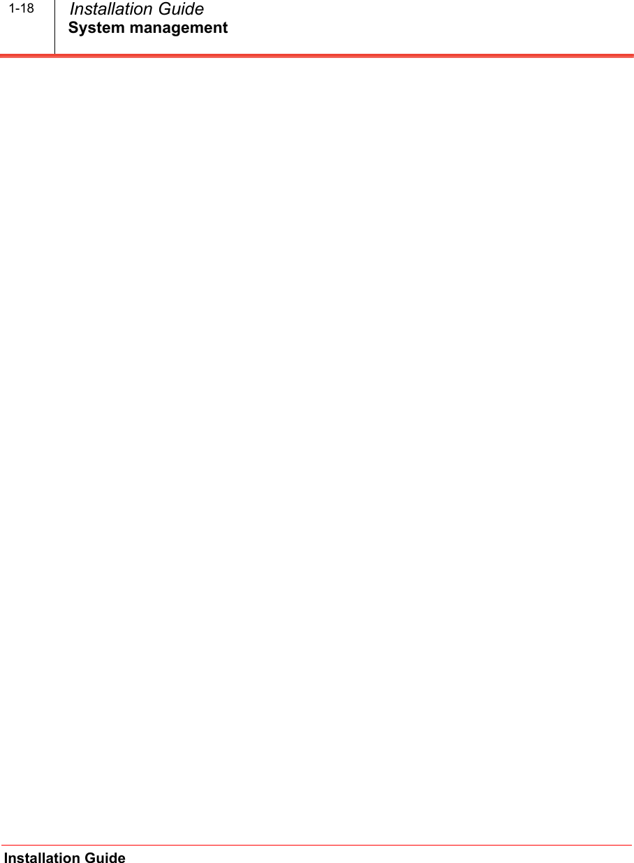 System managementInstallation Guide  Installation Guide1-18