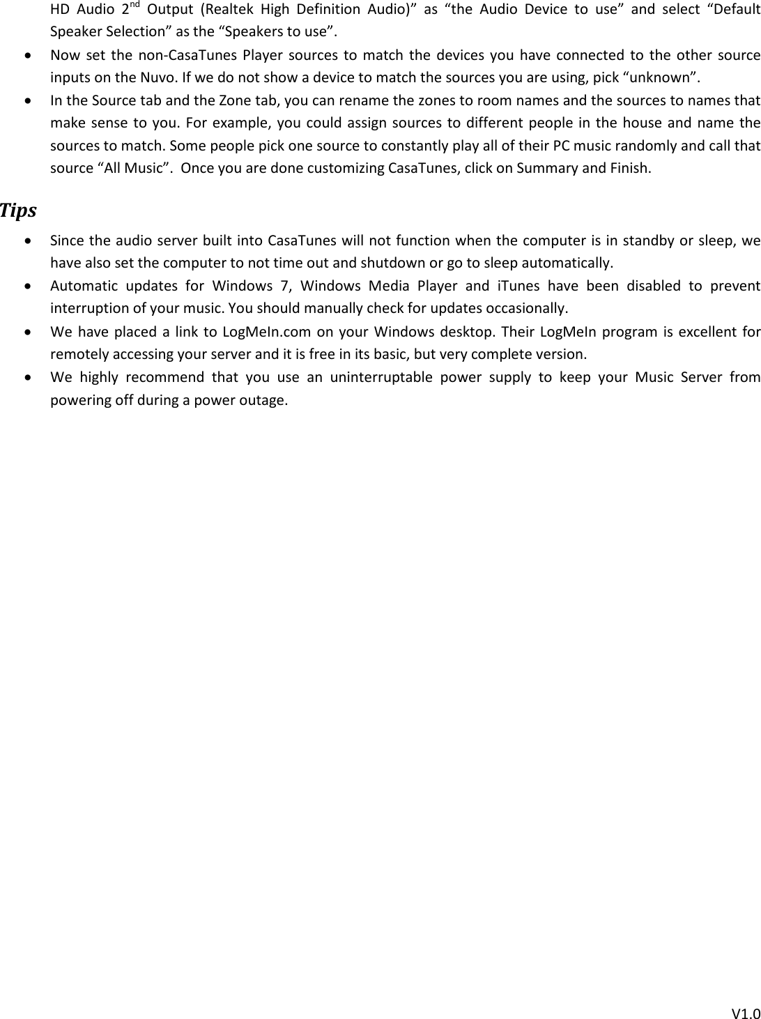 Page 4 of 4 - Casa Tunes Music Server For Nuvo Quick Start
