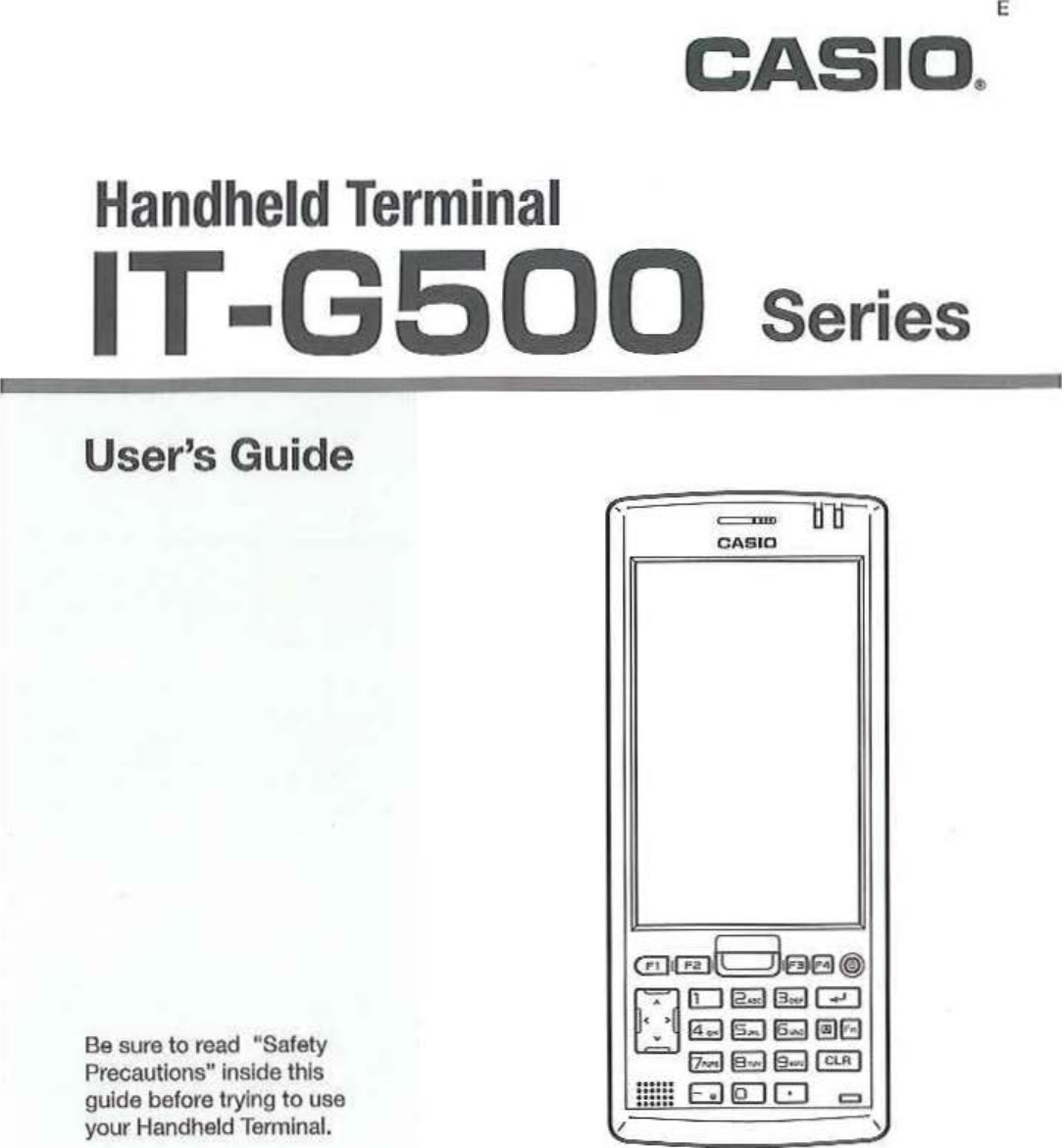 Page 1 of Casio Computer ITG500B Handheld Terminal User Manual 05