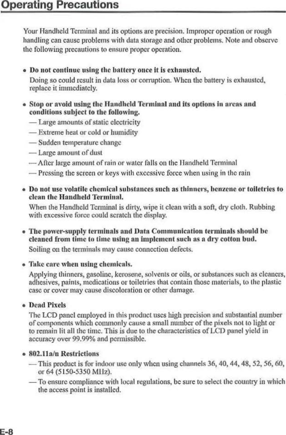 Page 10 of Casio Computer ITG500B Handheld Terminal User Manual 05