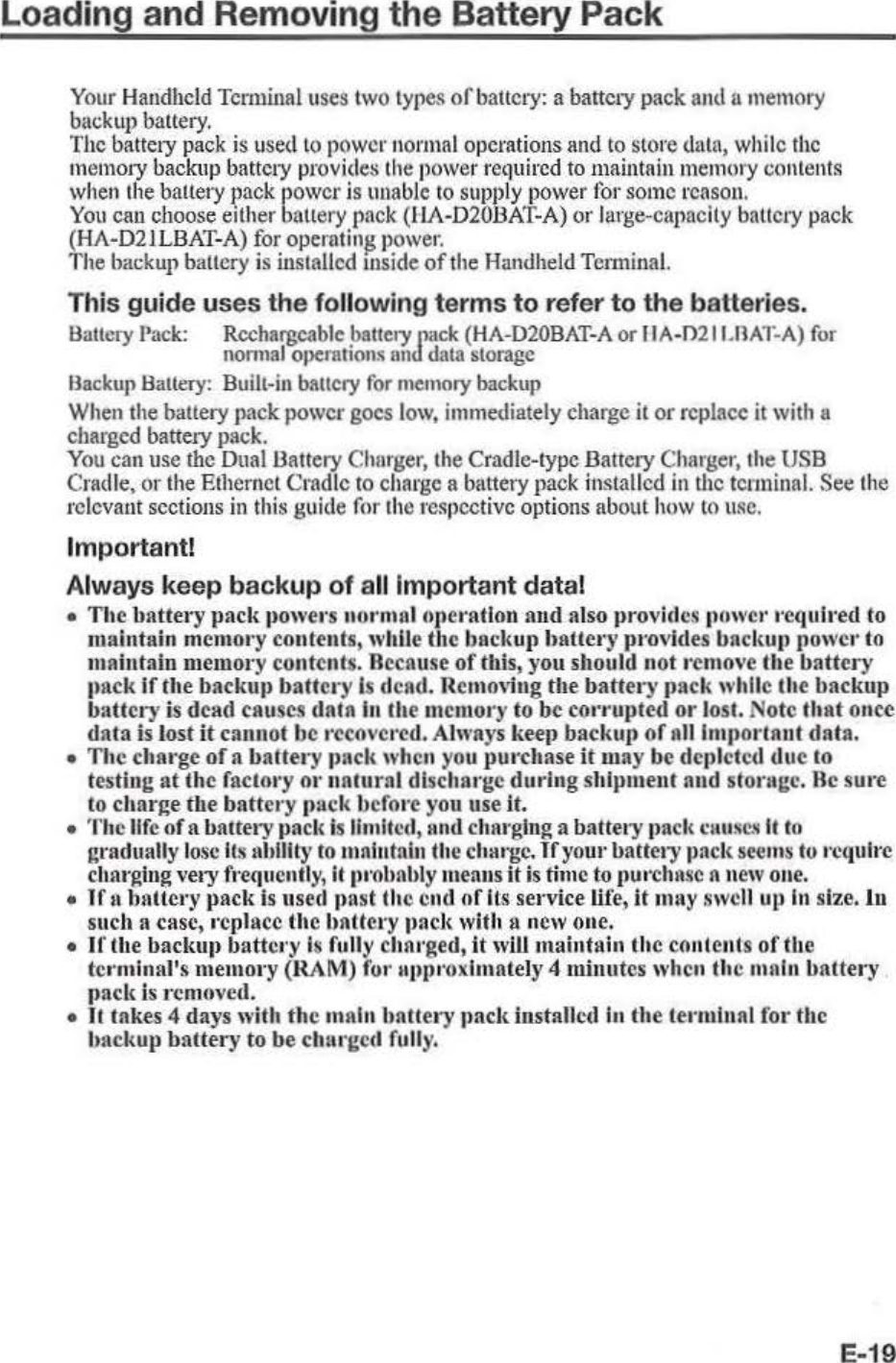 Page 21 of Casio Computer ITG500B Handheld Terminal User Manual 05