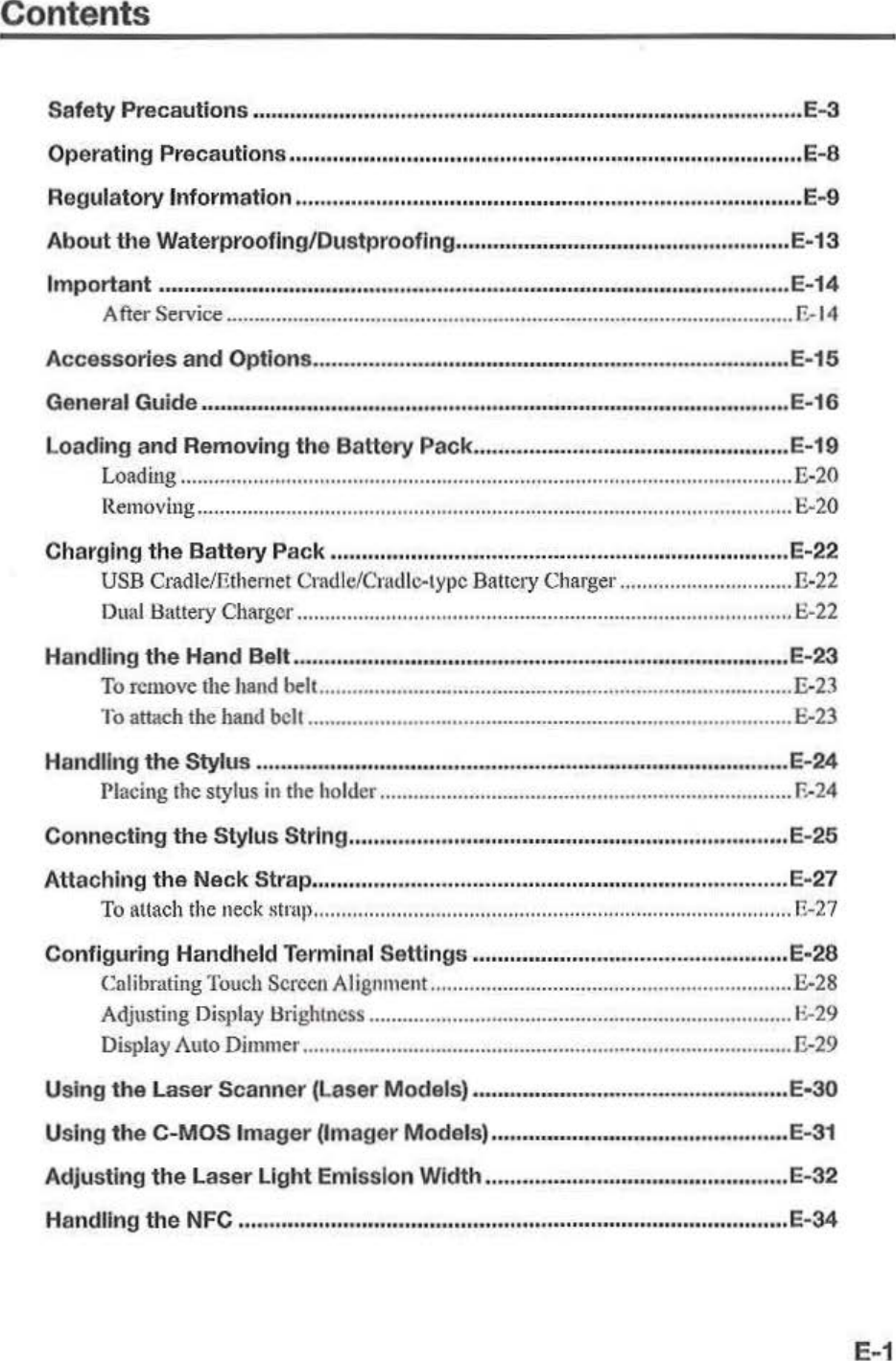 Page 3 of Casio Computer ITG500B Handheld Terminal User Manual 05