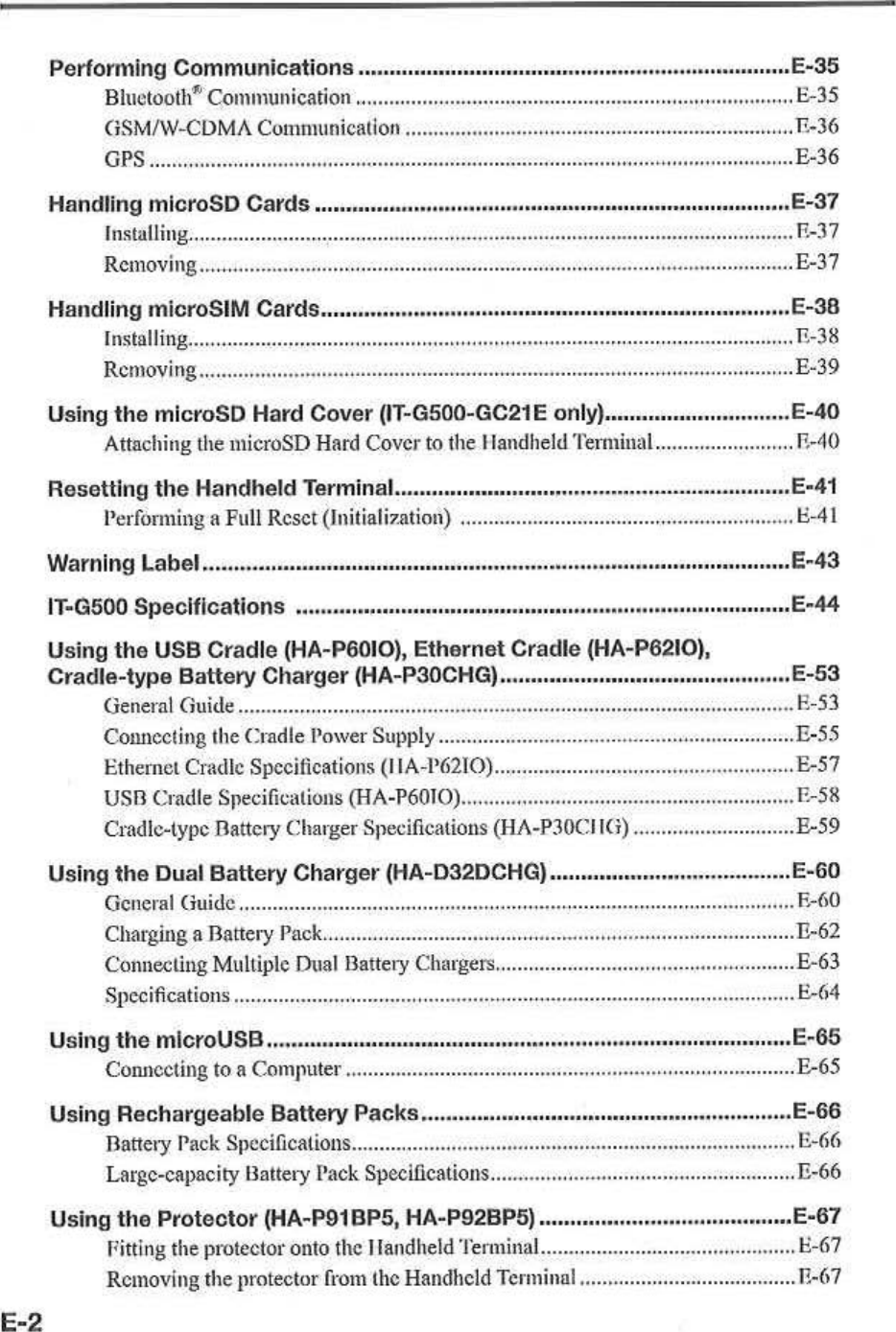 Page 4 of Casio Computer ITG500B Handheld Terminal User Manual 05