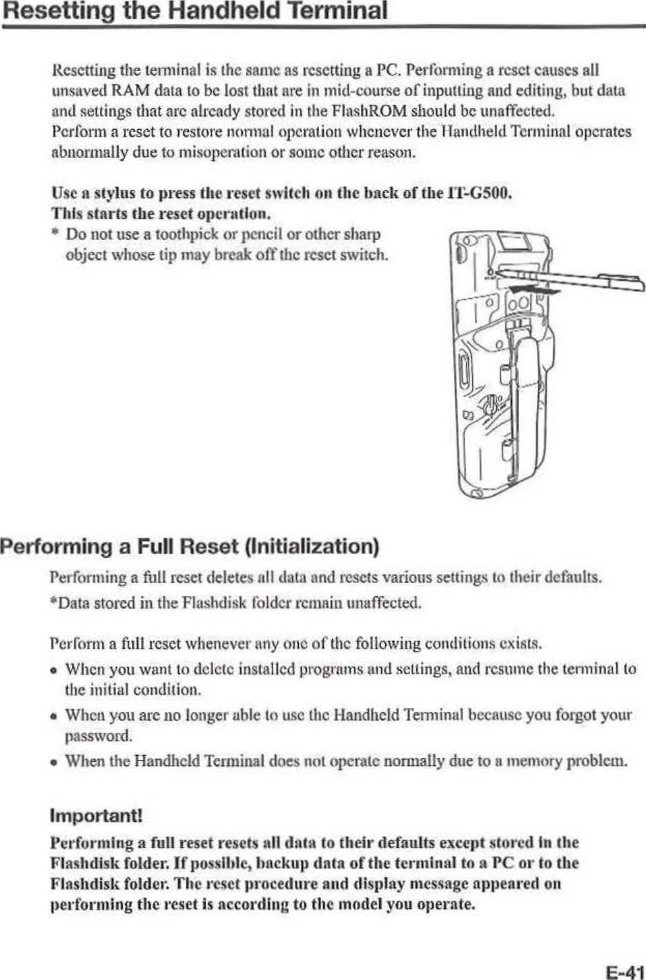 Page 43 of Casio Computer ITG500B Handheld Terminal User Manual 05