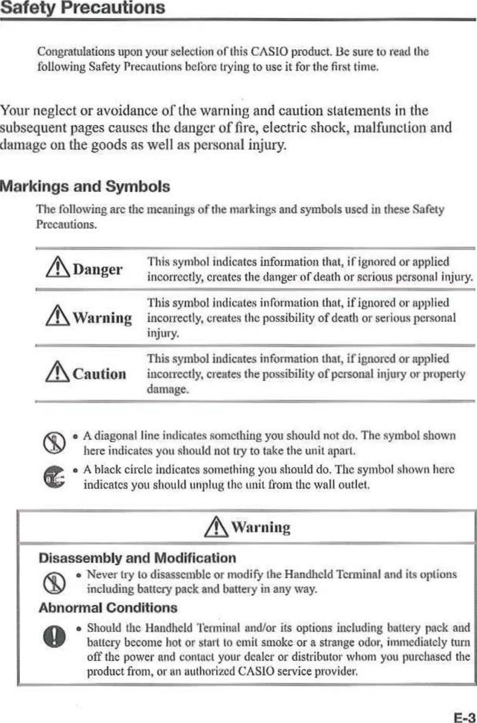 Page 5 of Casio Computer ITG500B Handheld Terminal User Manual 05