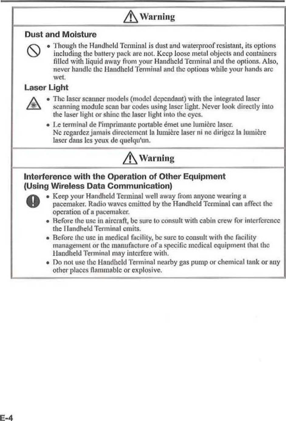 Page 6 of Casio Computer ITG500B Handheld Terminal User Manual 05