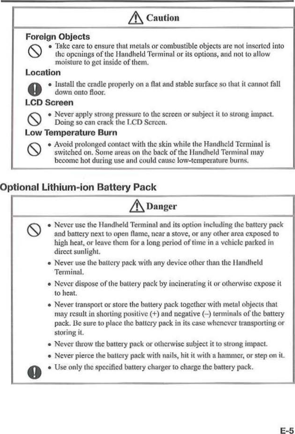 Page 7 of Casio Computer ITG500B Handheld Terminal User Manual 05