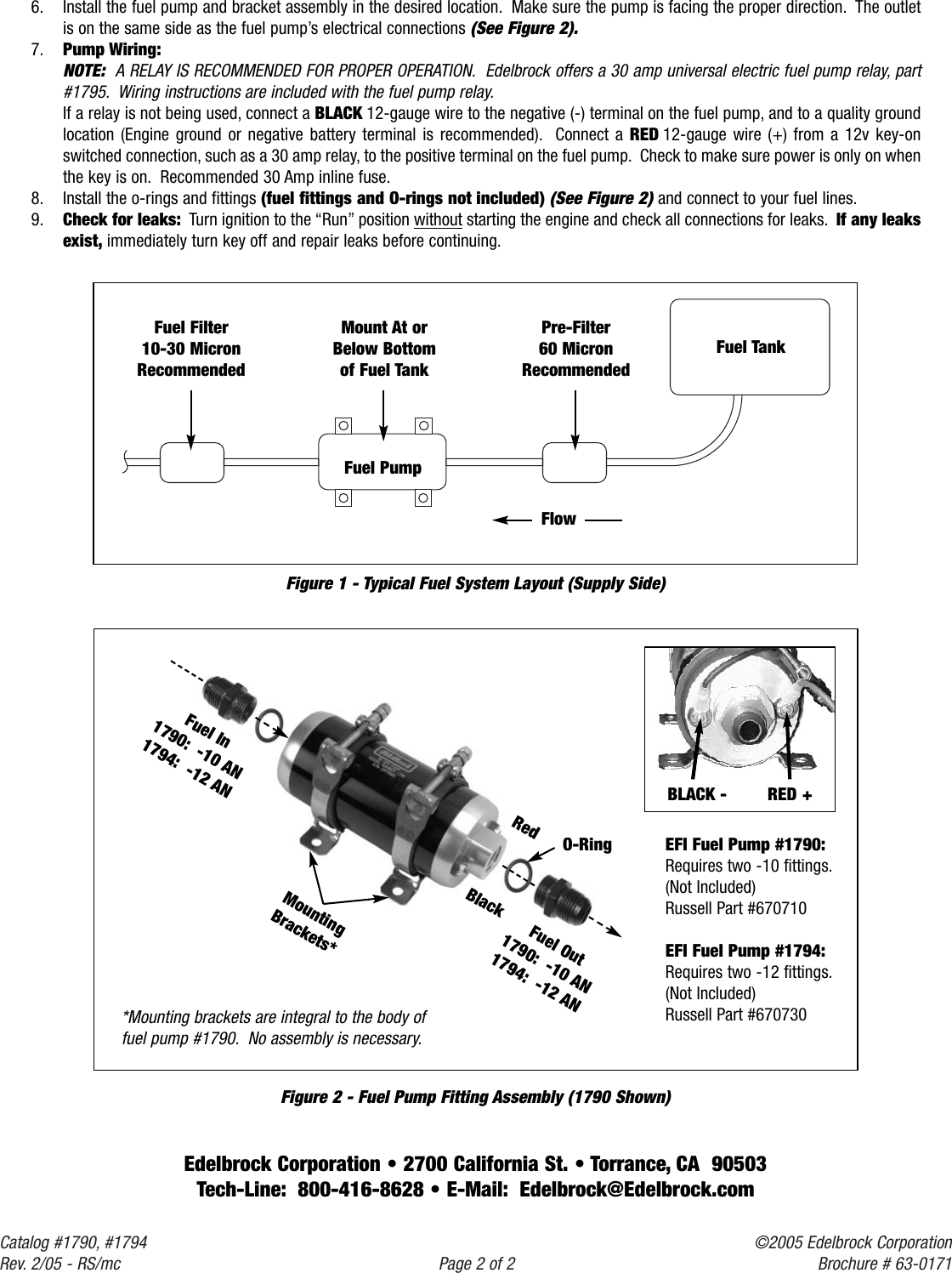 Page 2 of 2 - Casio 1794 1790, - Quiet-Flo Electric Fuel Pumps For EFI User Manual  To The A6266ce2-e5c0-495e-8dda-978ad5d0556a