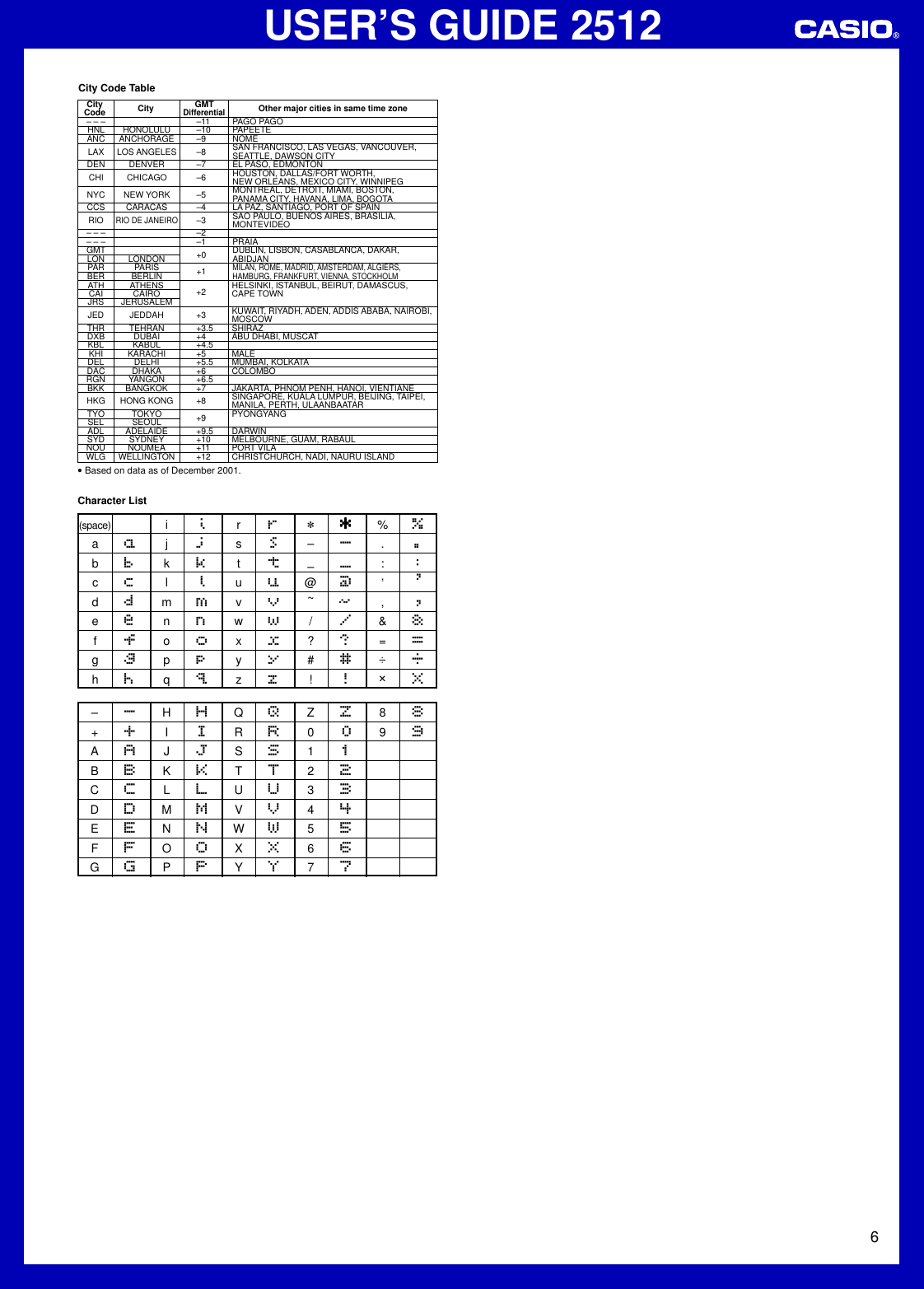 Page 6 of 6 - Casio Casio-2512-Users-Manual- QW-2512  Casio-2512-users-manual