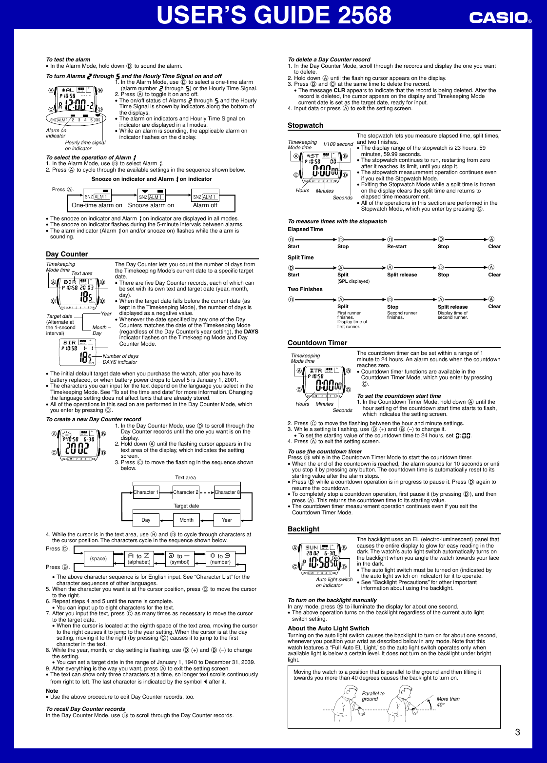 Page 3 of 5 - Casio Casio-2568-Users-Manual- QW-2568  Casio-2568-users-manual