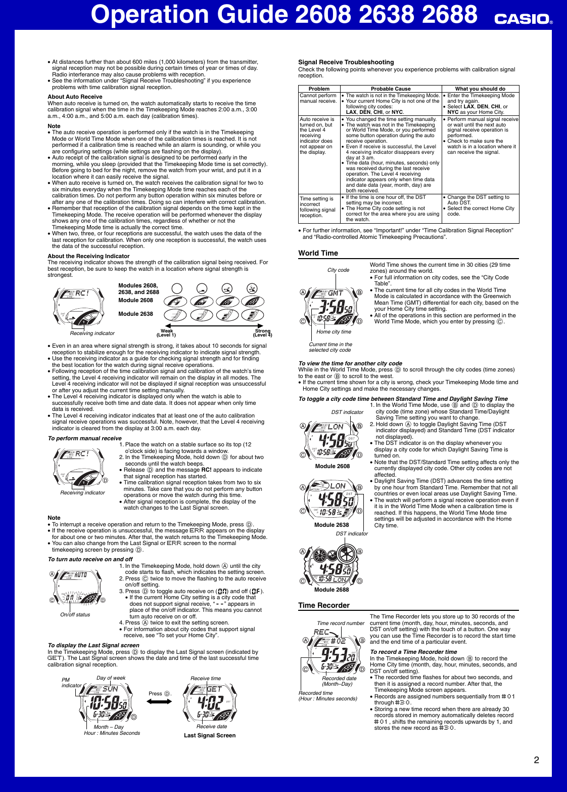 Page 2 of 6 - Casio Casio-2608-Users-Manual- QW-2608 2638 2688  Casio-2608-users-manual