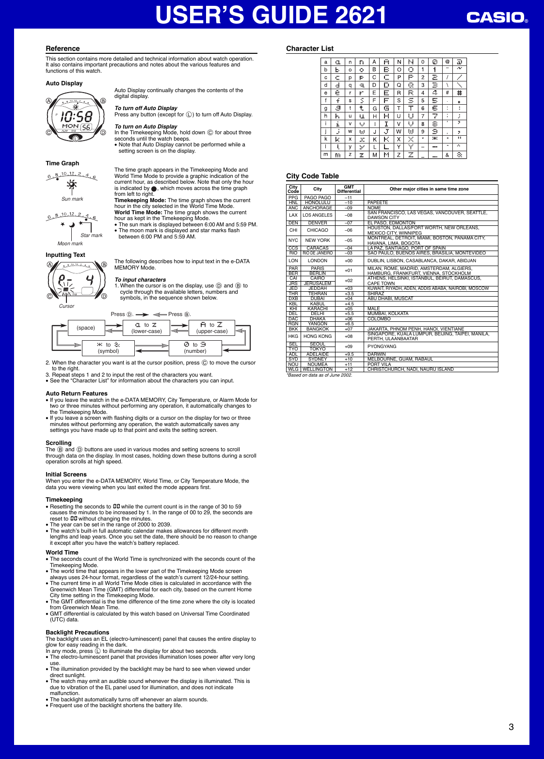 Page 3 of 3 - Casio Casio-2621-Users-Manual- QW-2621 Casio-2621-users-manual