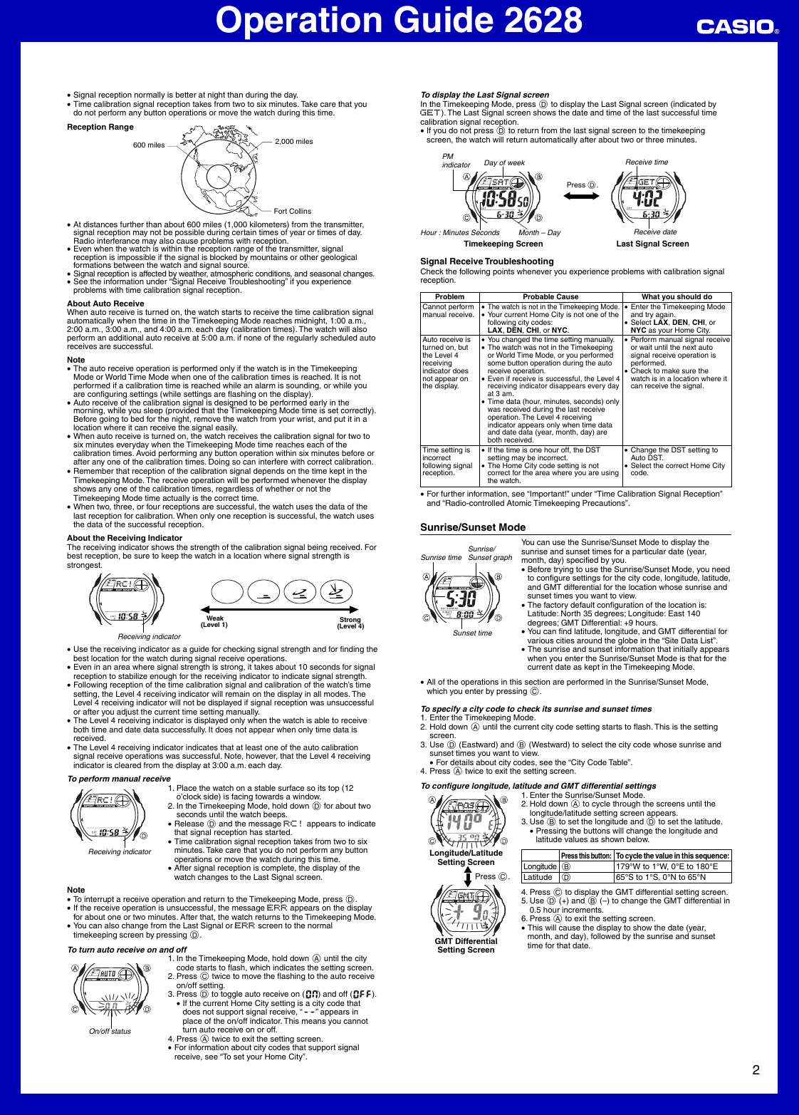 Page 2 of 7 - Casio Casio-2628-Users-Manual- QW-2628  Casio-2628-users-manual