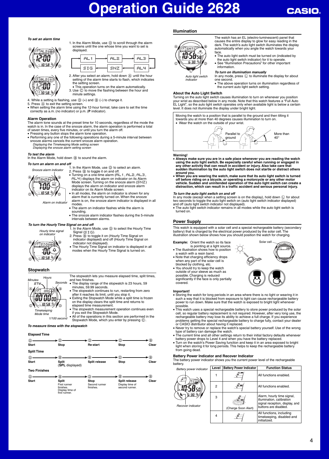 Page 4 of 7 - Casio Casio-2628-Users-Manual- QW-2628  Casio-2628-users-manual