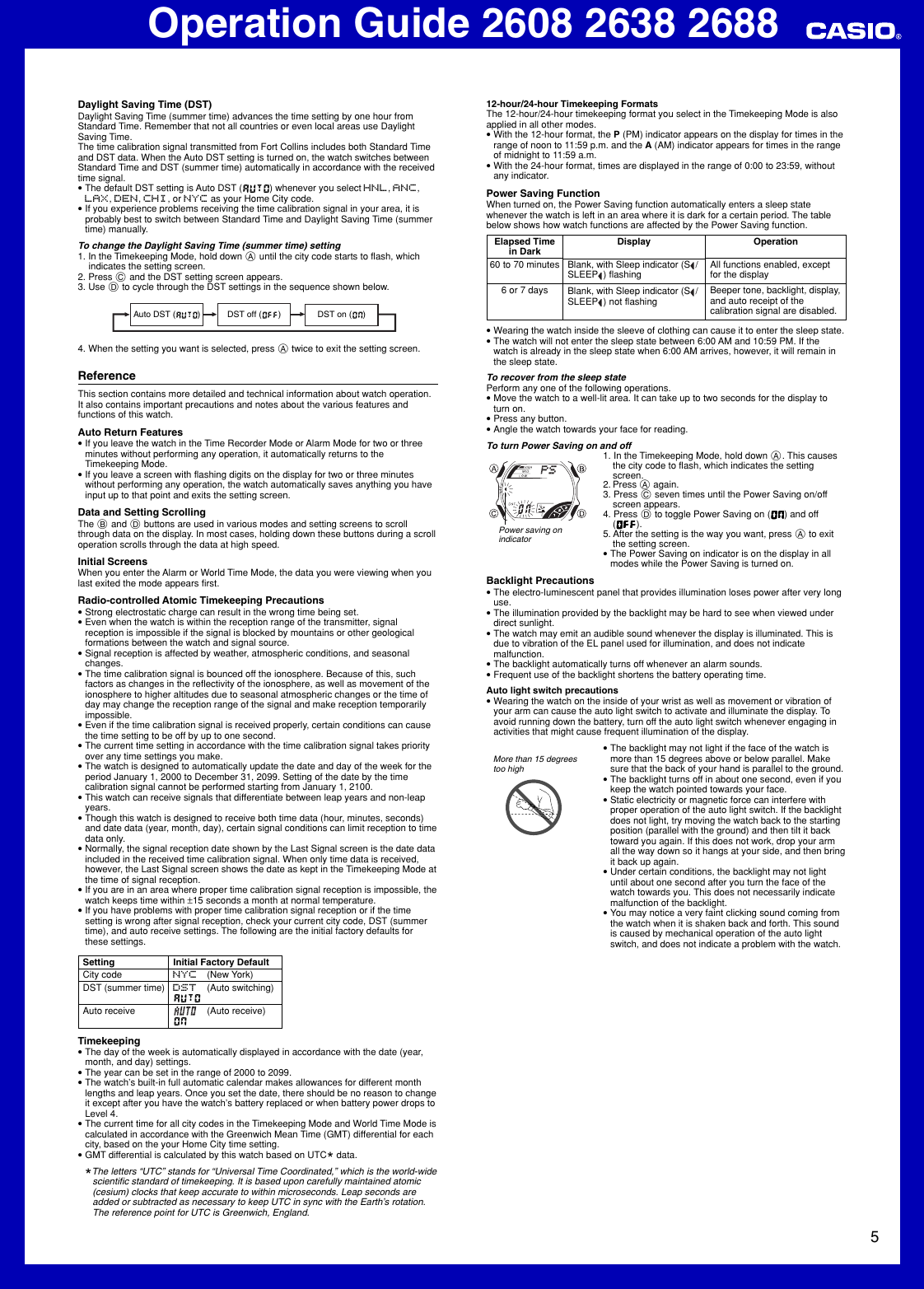 Casio 2638 Users Manual QW 2608 2688